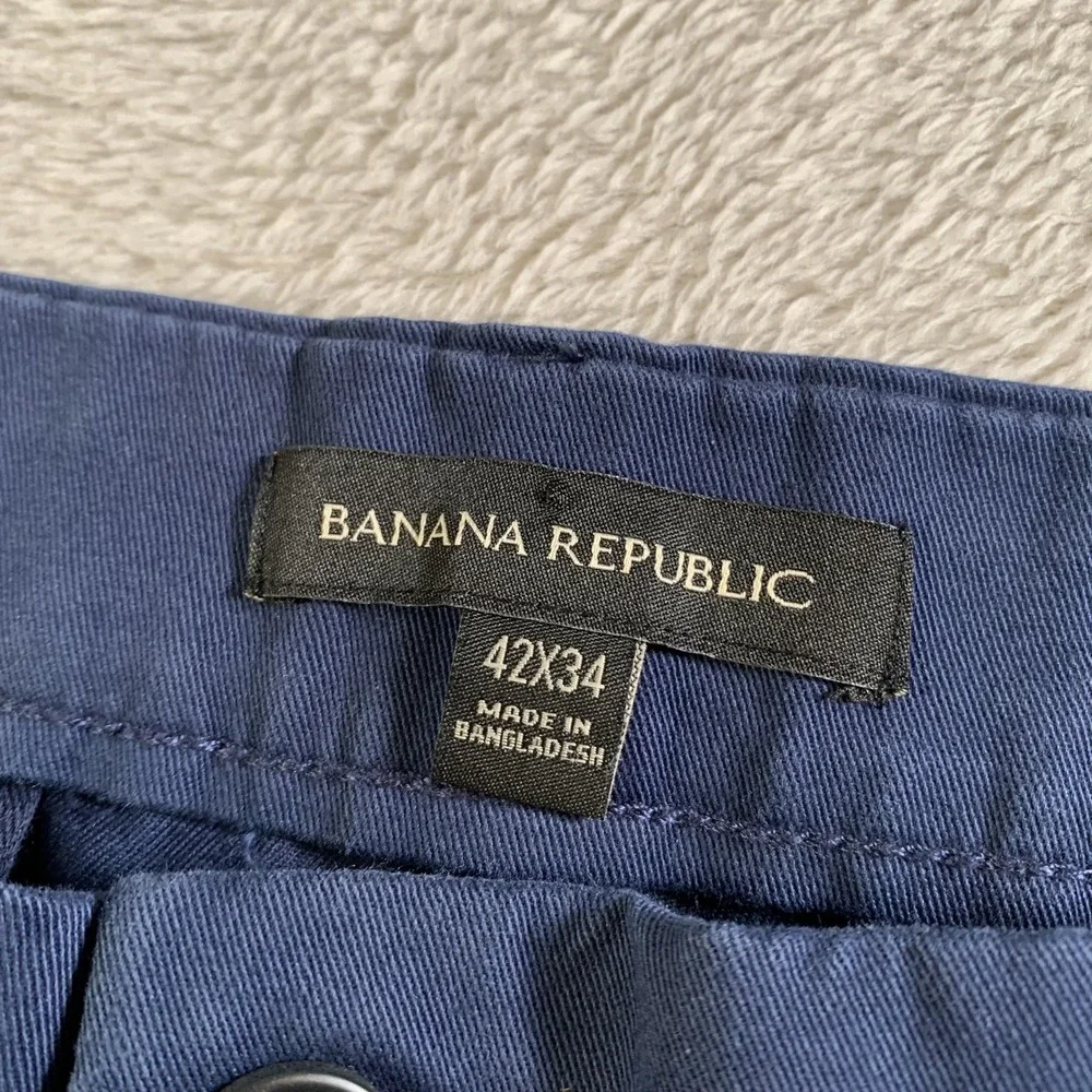 Banana Republic Pants Mens 42x34 Blue‎ Chino Straight Leg Stretch Casual Cotton